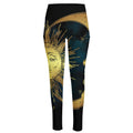 Vintage Sun And Moon Print High-Waisted Pocket Leggings