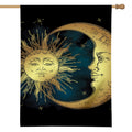 Vintage Sun And Moon Print House Flag