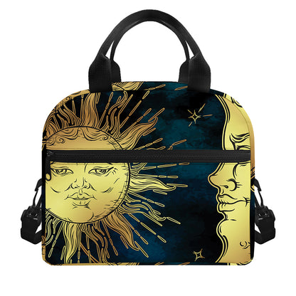 Vintage Sun And Moon Print Insulated Lunch Bag