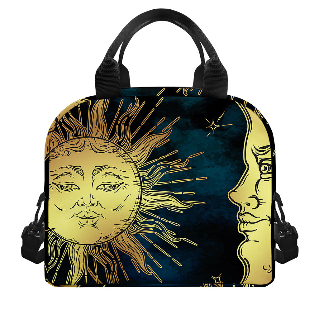 Vintage Sun And Moon Print Insulated Lunch Bag