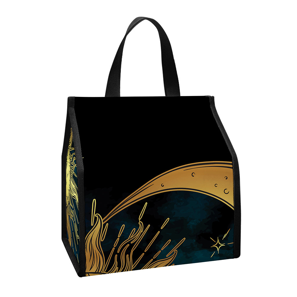 Vintage Sun And Moon Print Insulated Lunch Tote