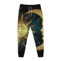 Vintage Sun And Moon Print Jogger Pants