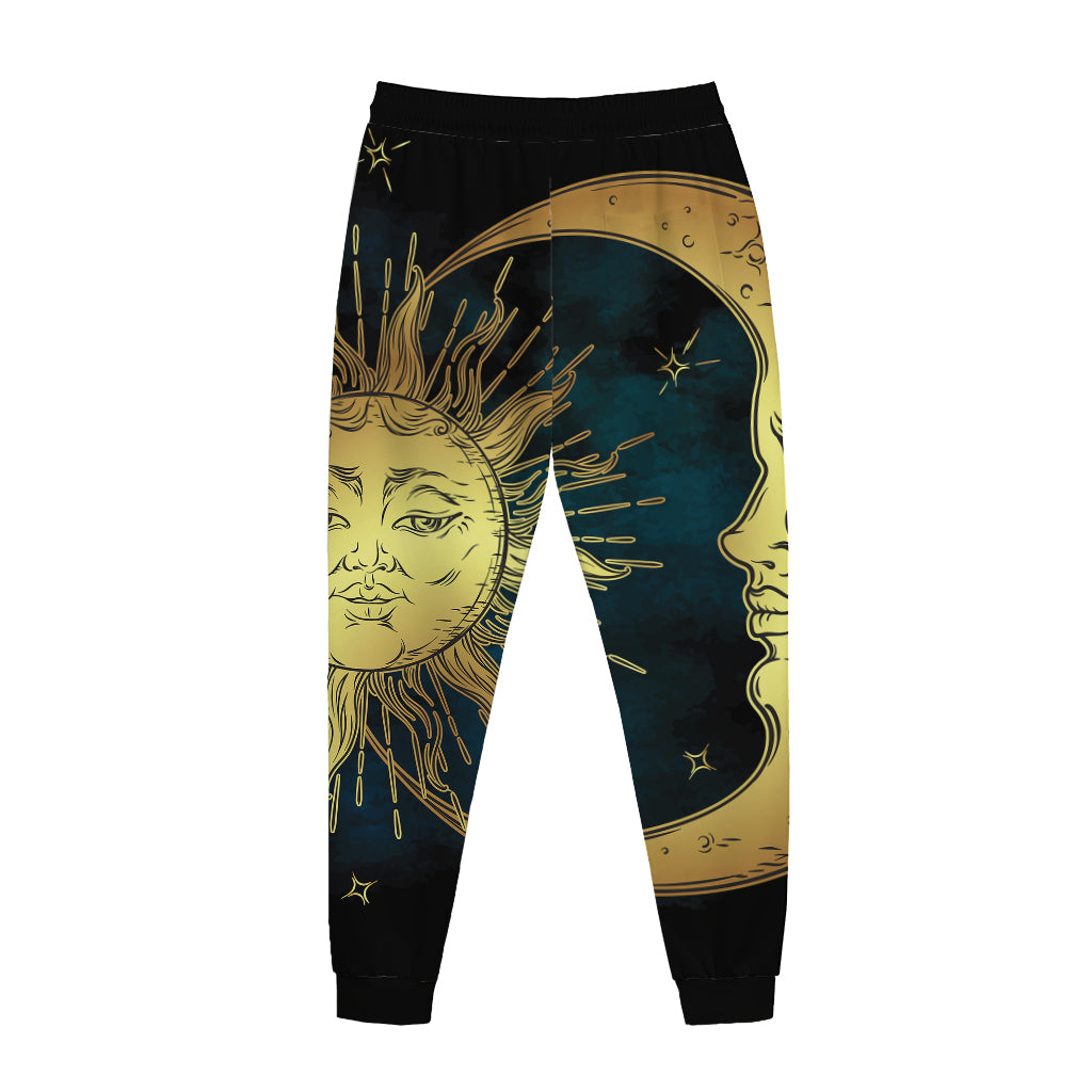Vintage Sun And Moon Print Jogger Pants