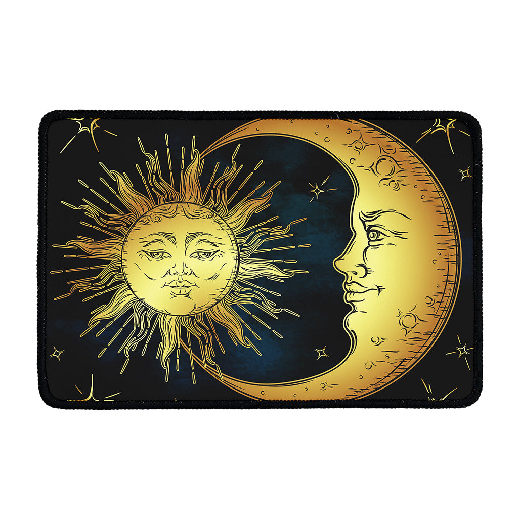 Vintage Sun And Moon Print Kitchen Mat
