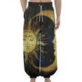 Vintage Sun And Moon Print Lantern Pants