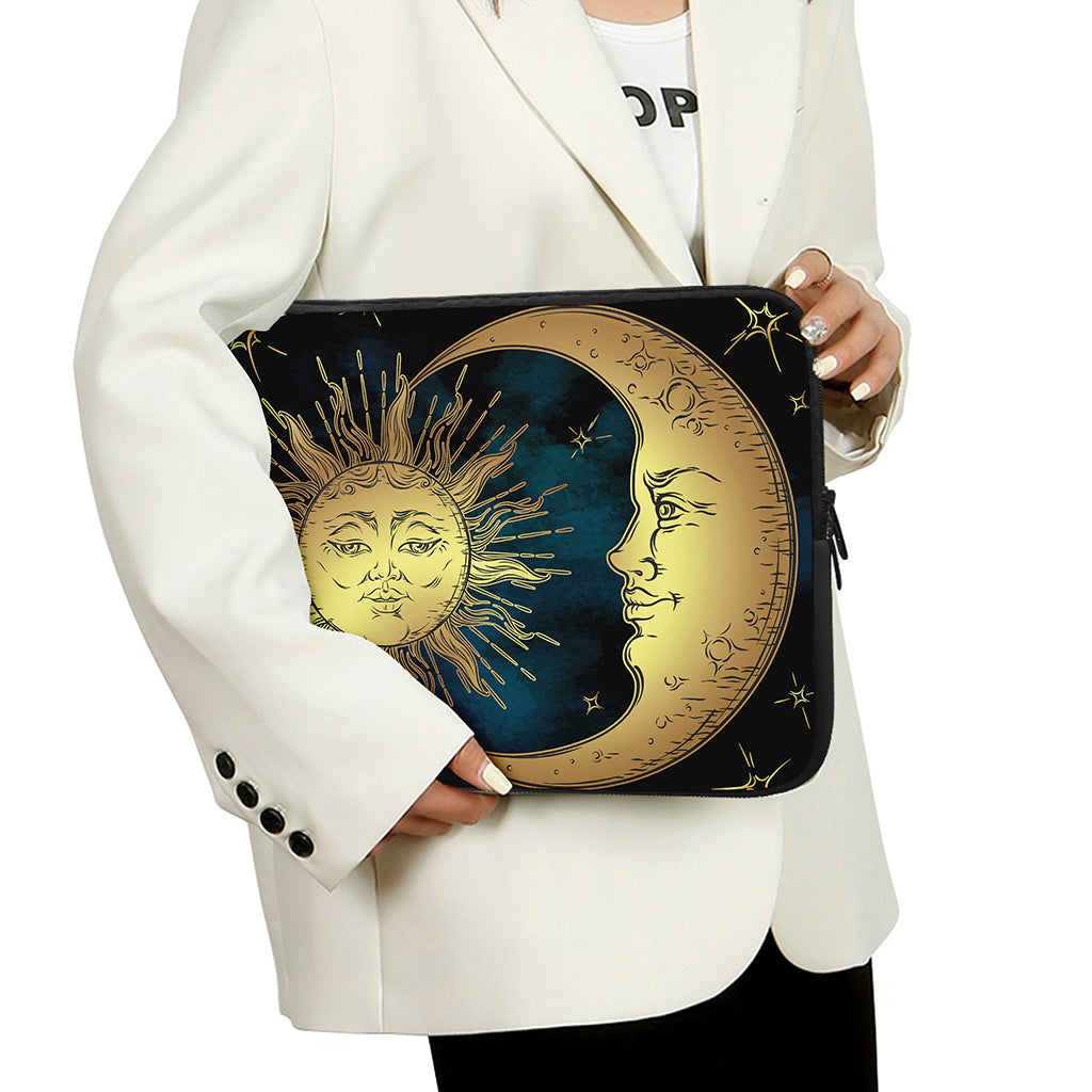 Vintage Sun And Moon Print Laptop Sleeve
