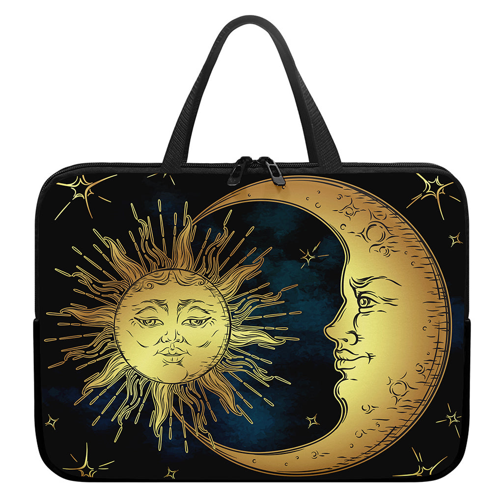 Vintage Sun And Moon Print Laptop Sleeve With Handle