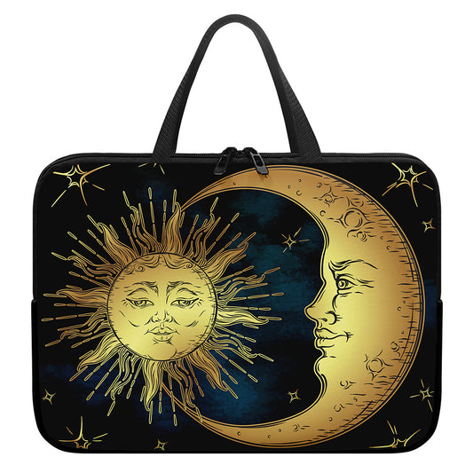 Vintage Sun And Moon Print Laptop Sleeve With Handle