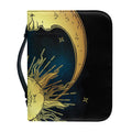 Vintage Sun And Moon Print Leather Bible Cover