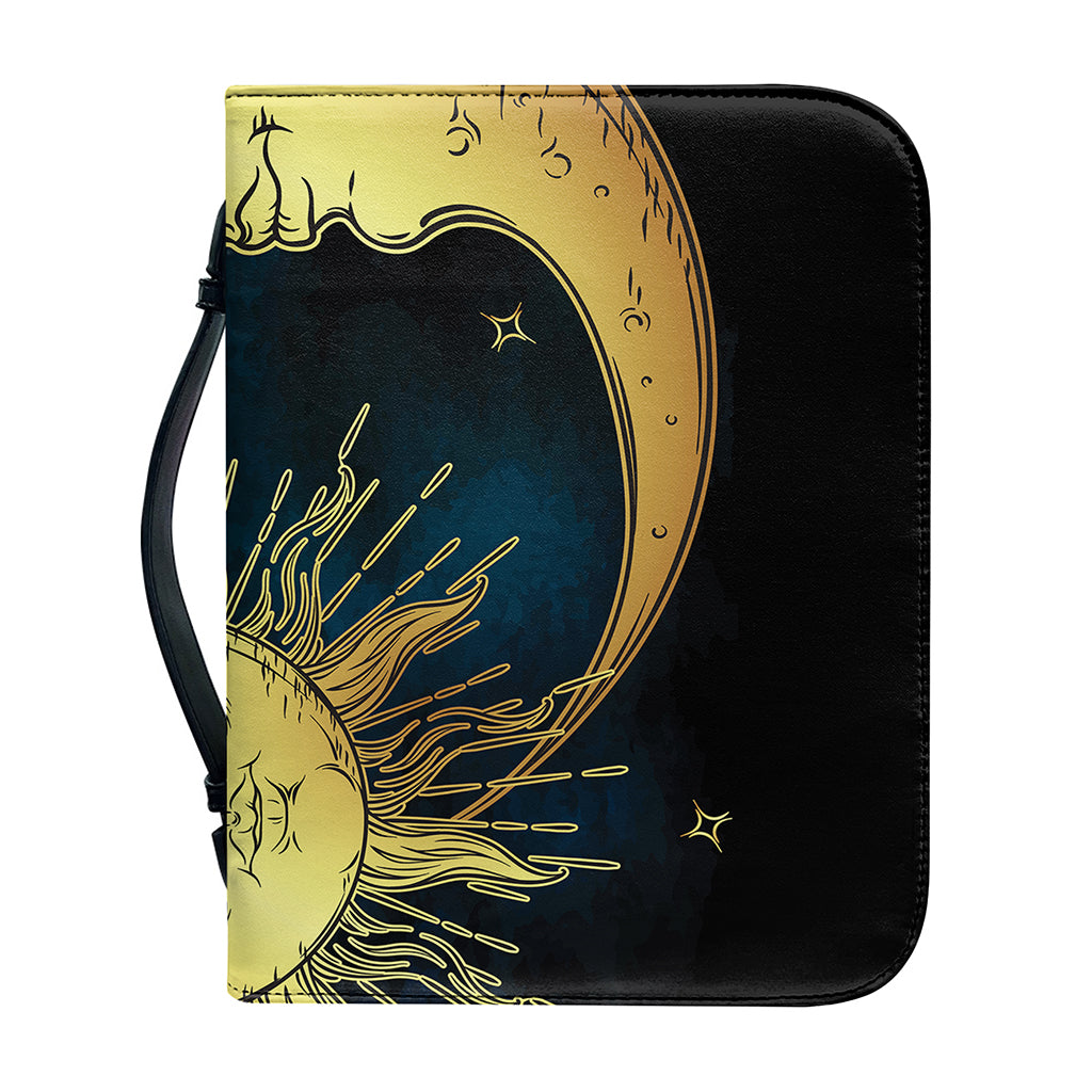Vintage Sun And Moon Print Leather Bible Cover