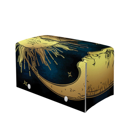 Vintage Sun And Moon Print Leather Tissue Box Cover