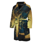 Vintage Sun And Moon Print Men's Bathrobe