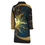 Vintage Sun And Moon Print Men's Bathrobe