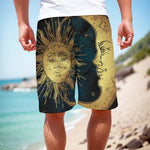 Vintage Sun And Moon Print Men's Cargo Shorts