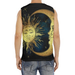 Vintage Sun And Moon Print Men's Fitness Tank Top