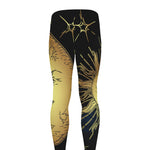 Vintage Sun And Moon Print Men's leggings