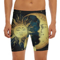 Vintage Sun And Moon Print Men's Long Boxer Briefs
