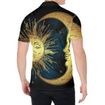 Vintage Sun And Moon Print Men's Shirt
