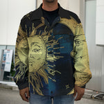 Vintage Sun And Moon Print Men's Shirt Jacket