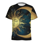 Vintage Sun And Moon Print Men's Sports T-Shirt