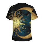 Vintage Sun And Moon Print Men's Sports T-Shirt