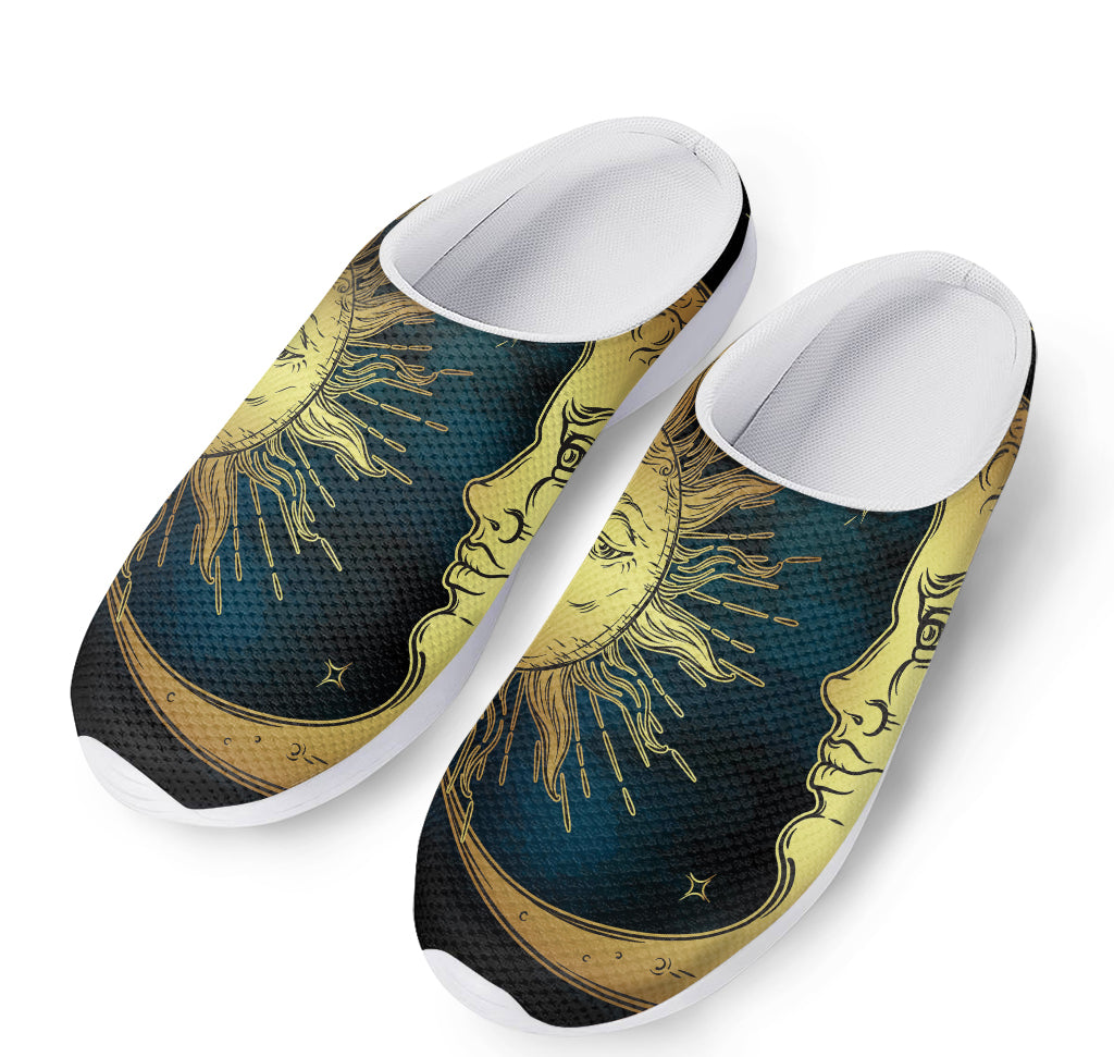 Vintage Sun And Moon Print Mesh Casual Shoes