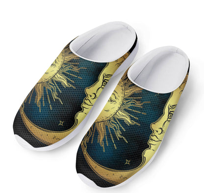 Vintage Sun And Moon Print Mesh Casual Shoes