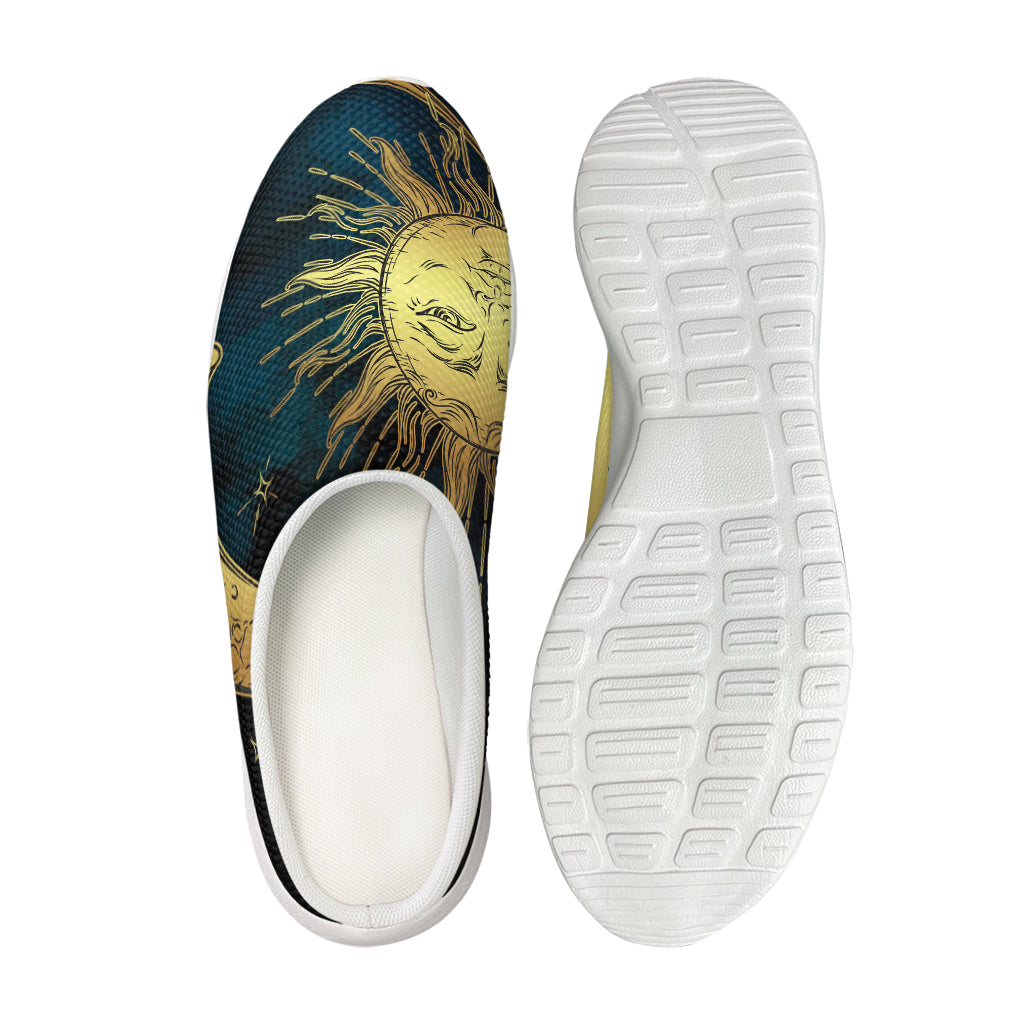 Vintage Sun And Moon Print Mesh Casual Shoes