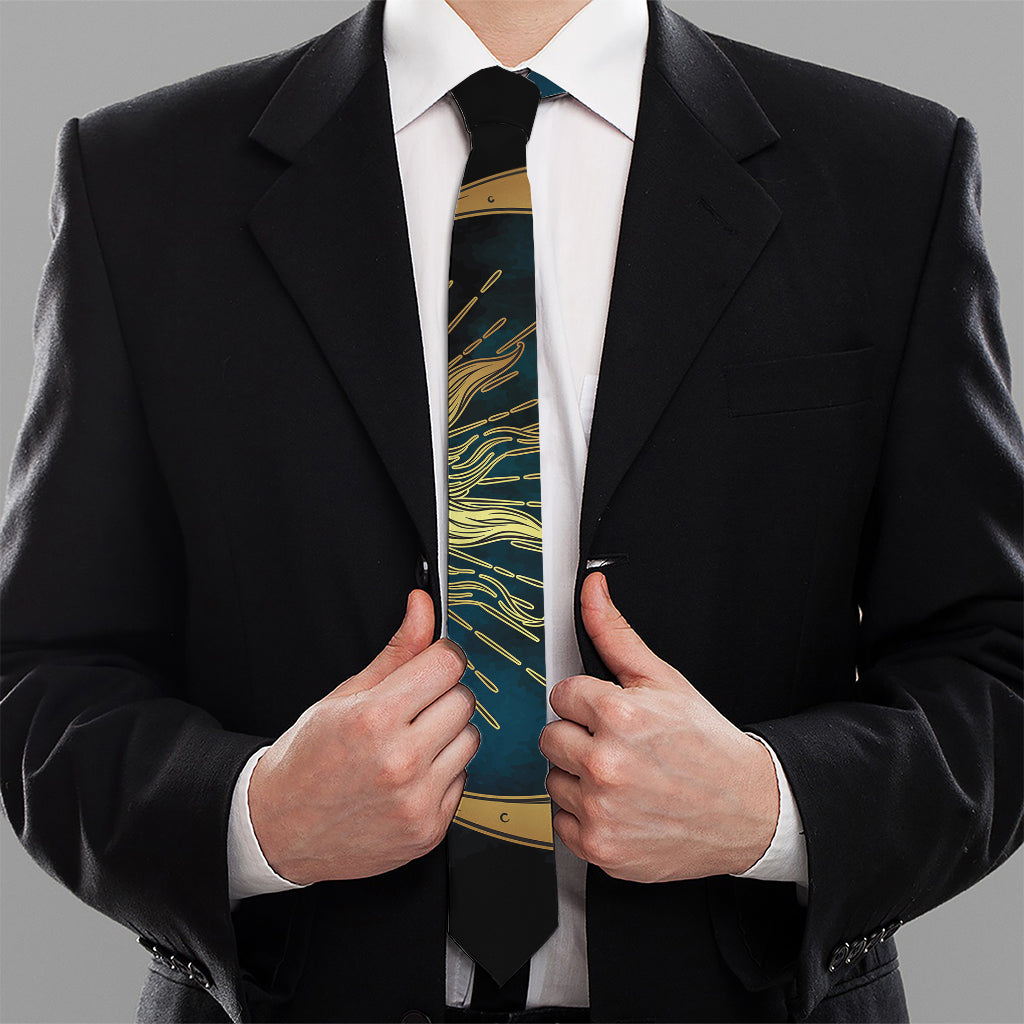 Vintage Sun And Moon Print Necktie