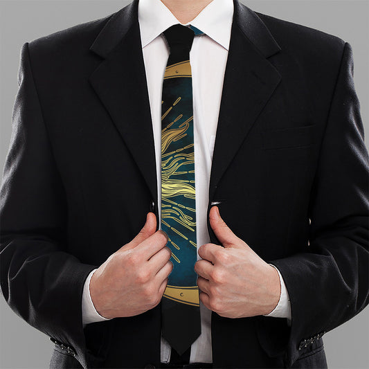 Vintage Sun And Moon Print Necktie