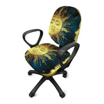 Vintage Sun And Moon Print Office Chair Cover