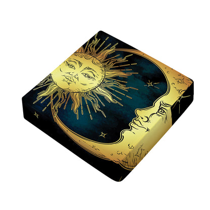 Vintage Sun And Moon Print Outdoor Seat Cushion Cover