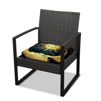 Vintage Sun And Moon Print Outdoor Seat Cushion Cover