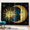 Vintage Sun And Moon Print Pencil Pleat Curtains