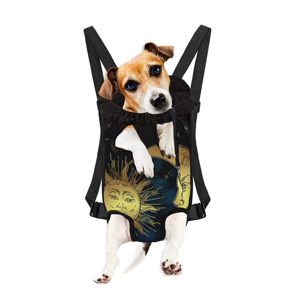 Vintage Sun And Moon Print Pet Carrier Backpack