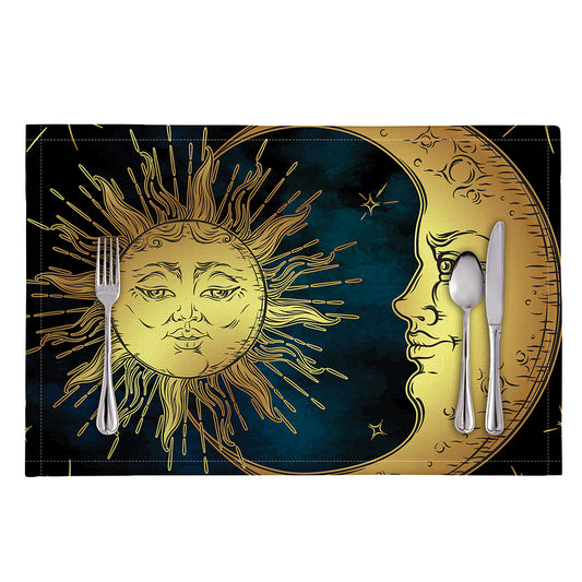 Vintage Sun And Moon Print Placemat