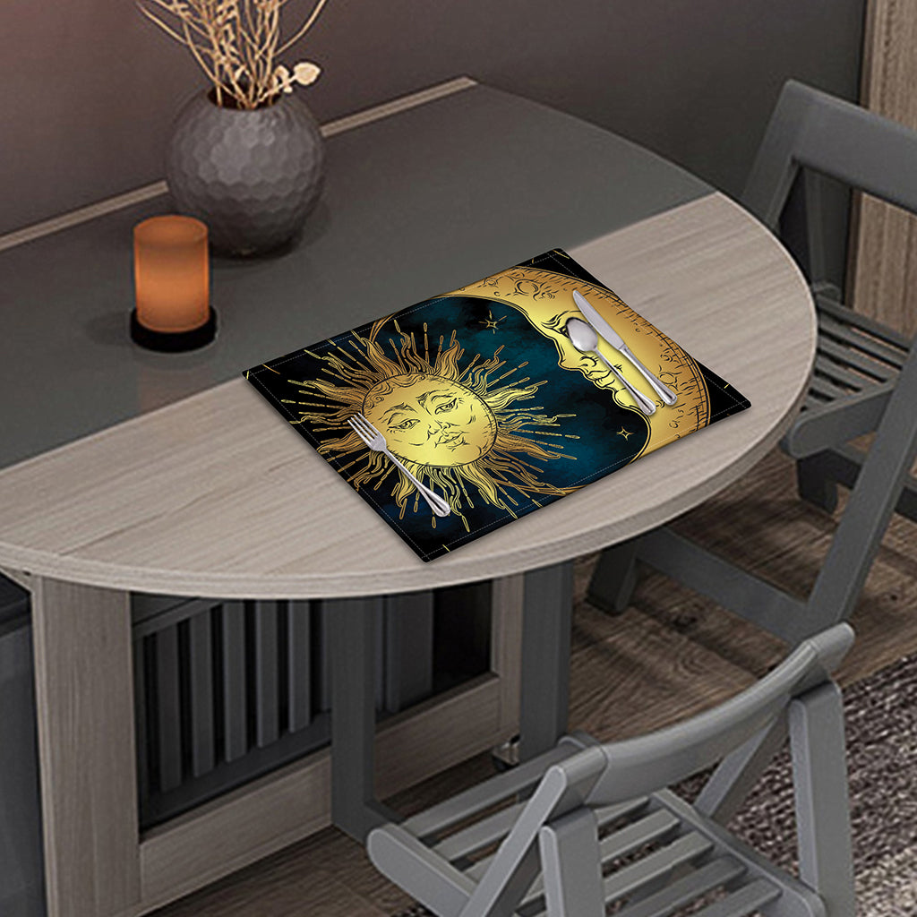 Vintage Sun And Moon Print Placemat