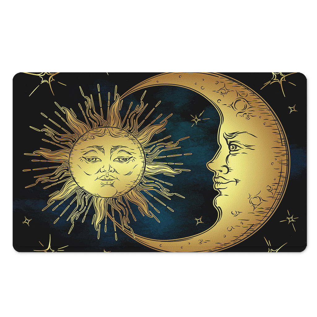 Vintage Sun And Moon Print Polyester Doormat