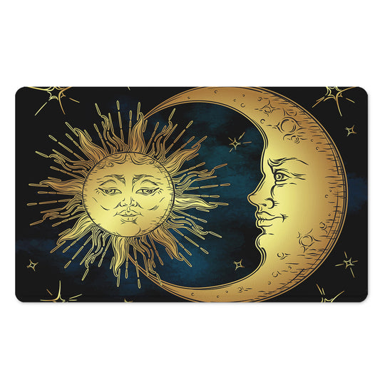 Vintage Sun And Moon Print Polyester Doormat