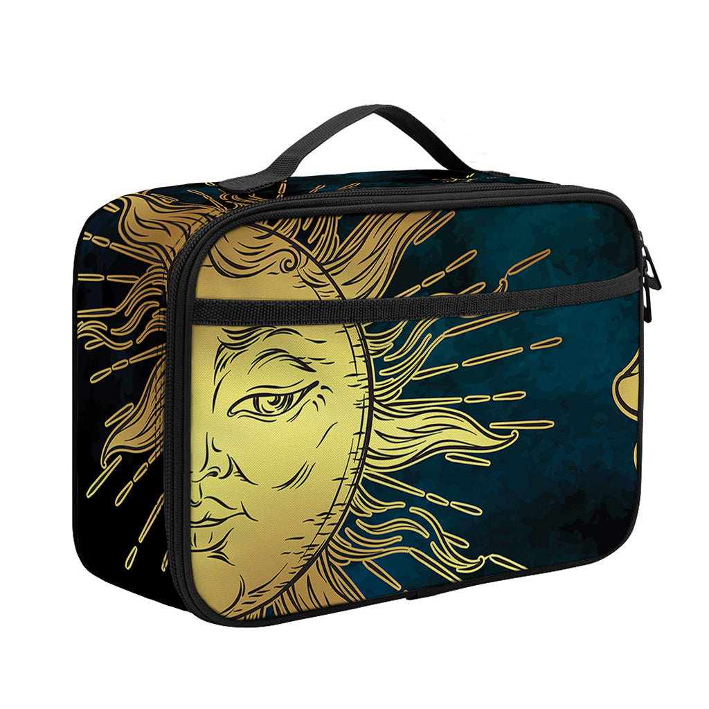 Vintage Sun And Moon Print Portable Lunch Bag