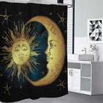 Vintage Sun And Moon Print Premium Shower Curtain