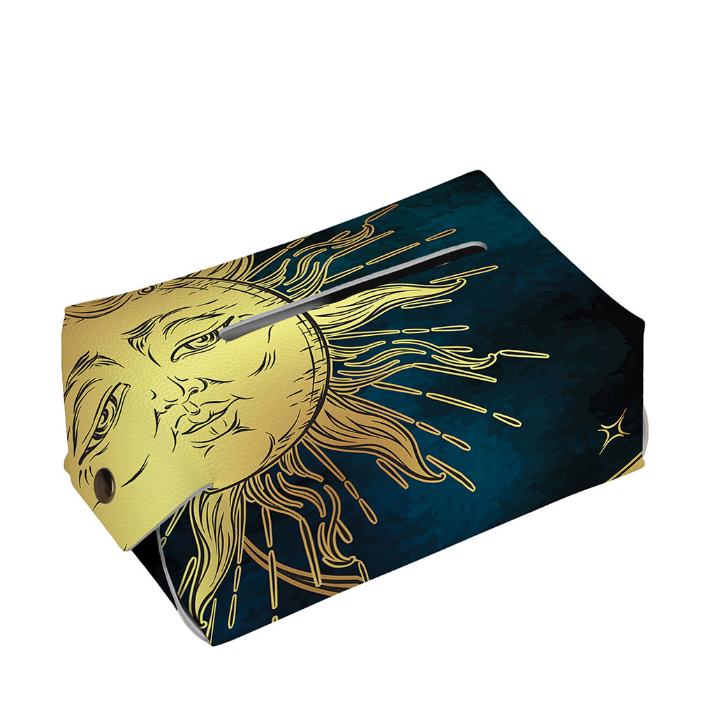 Vintage Sun And Moon Print Rectangle Tissue Box Cover