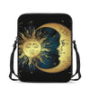 Vintage Sun And Moon Print Rectangular Crossbody Bag