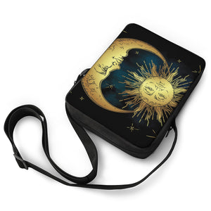 Vintage Sun And Moon Print Rectangular Crossbody Bag