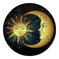 Vintage Sun And Moon Print Round Blanket