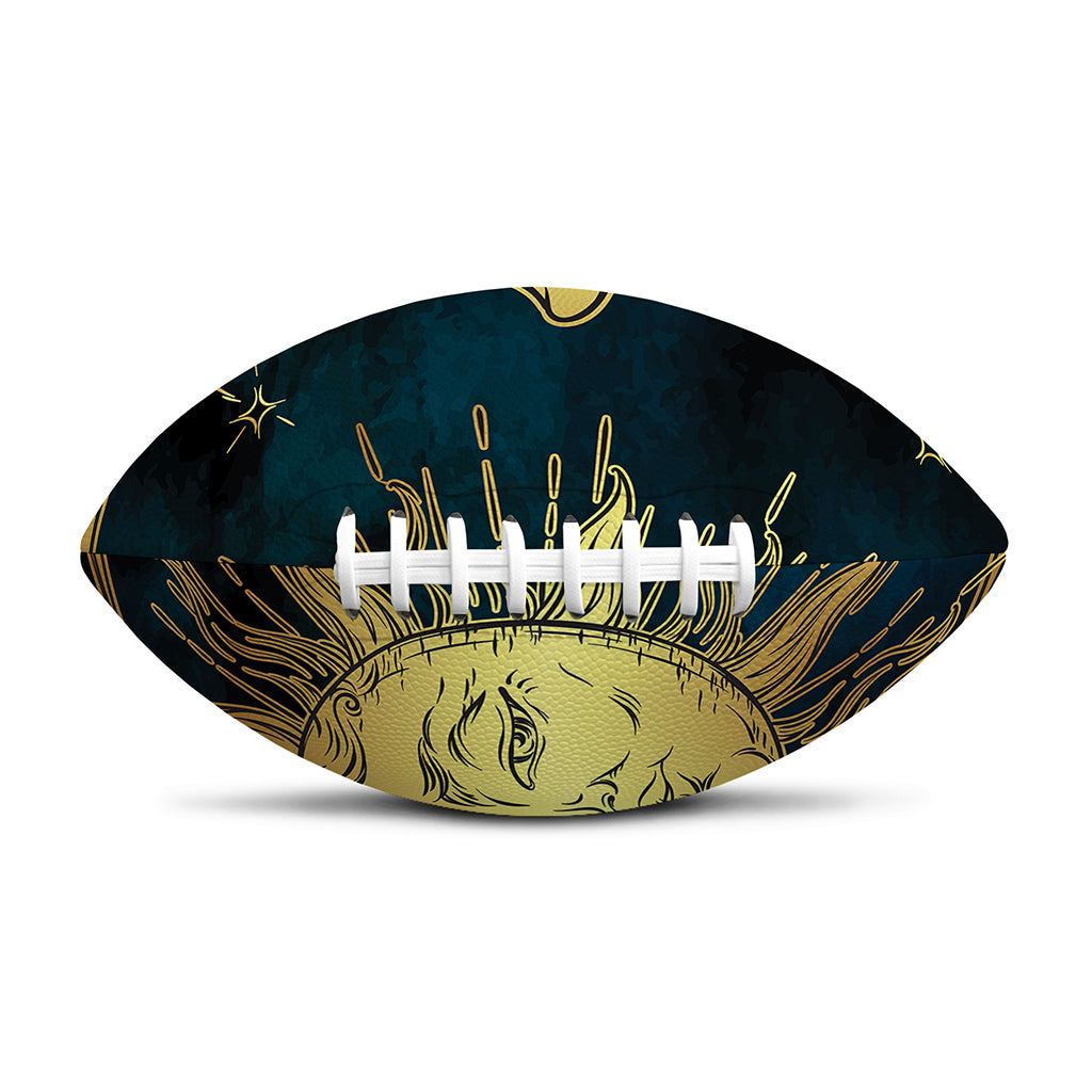 Vintage Sun And Moon Print Rugby Ball