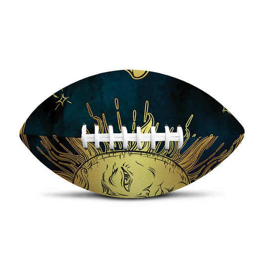 Vintage Sun And Moon Print Rugby Ball