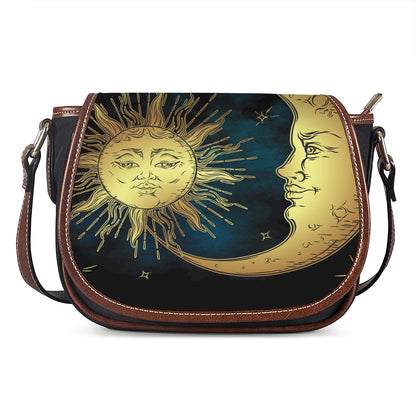 Vintage Sun And Moon Print Saddle Bag
