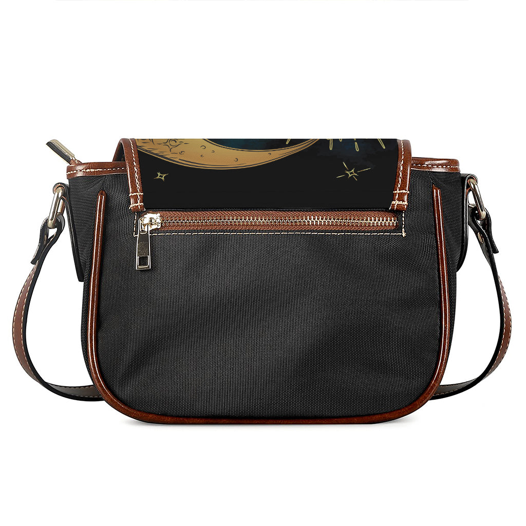 Vintage Sun And Moon Print Saddle Bag