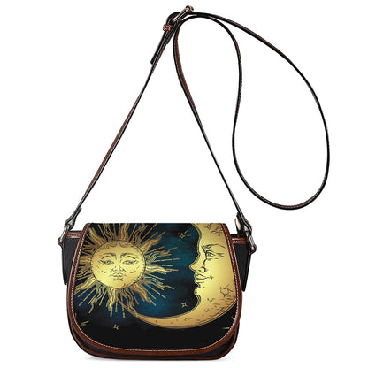 Vintage Sun And Moon Print Saddle Bag